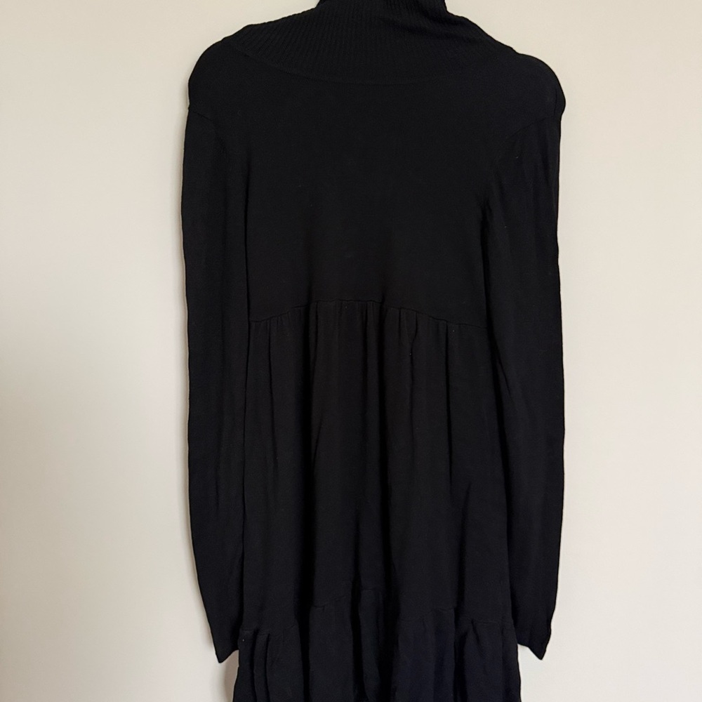H&M Black Turtleneck Sweater Dress Size L Long Sleeve Knit Dress